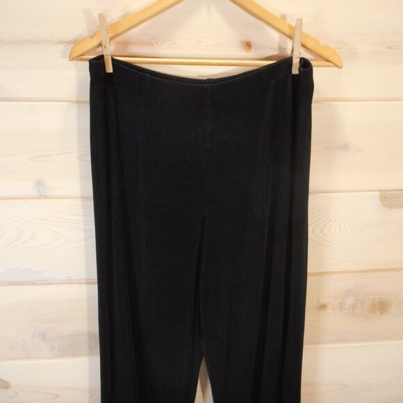 Chico’s Travelers size 3 Women's XL Slinky Knit Pants Black Wide Leg Pull-on - Picture 2 of 9